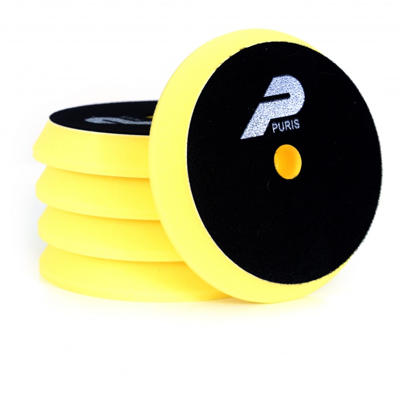 Finition jaune avec tampon mousse de 8"